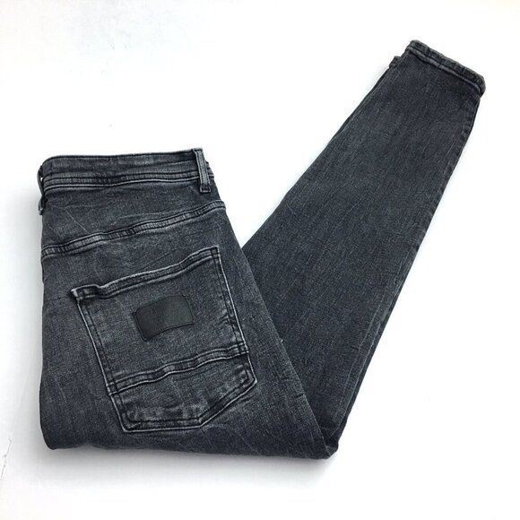 Zara Men's Faded Black Skinny Jeans Stretch Distressed size 32 x 26" - Picture 8 of 8